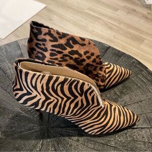 Aldo Leopard Print Calf Hair Skinny Heel ankle boot size 7.5